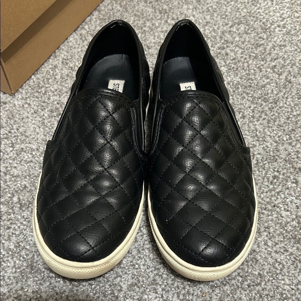 Steve Madden Black Quilted Slip-On Sneakers